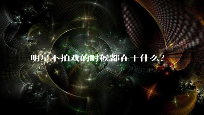 明星不拍戏的时候都在干什么？
