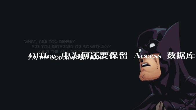Office 中为何还要保留 Access 数据库?
